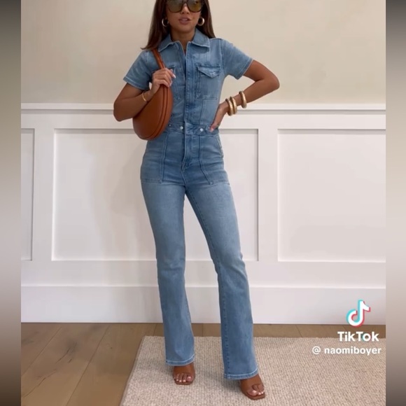 Good American Denim - Good American Fit For Success Bootcut Jumpsuit (Petite)